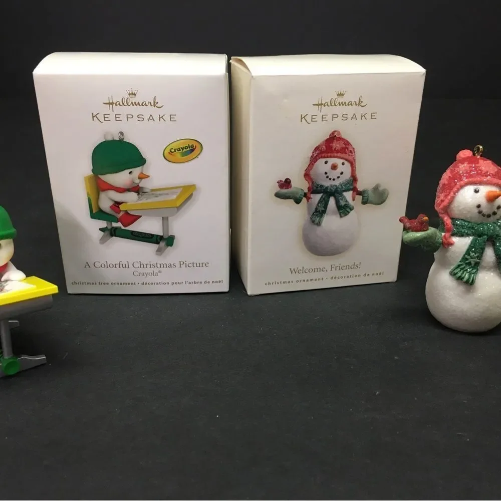 Bundle of 2 Hallmark‎ Keepsake Snowman Ornaments